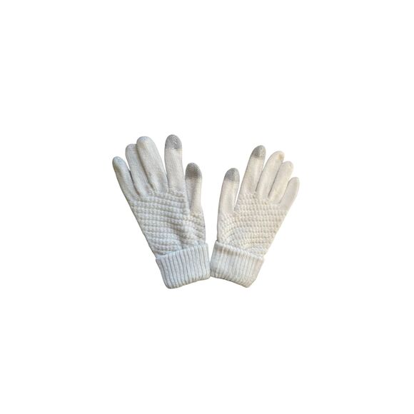 Touchscreen Gloves Women’s Off White Knit Winter Warm - Picture 3 of 3